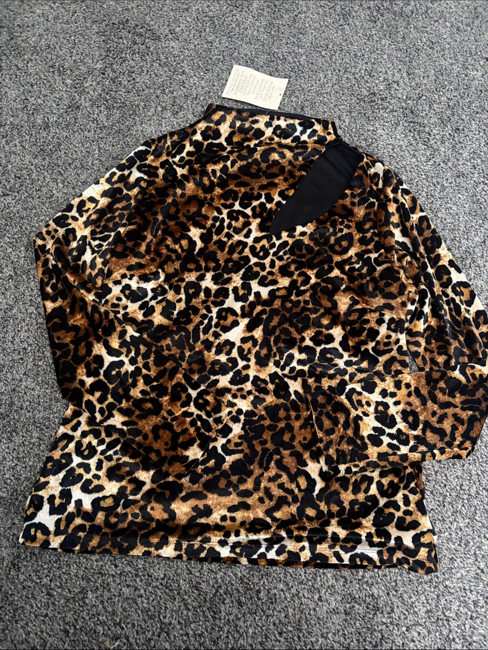 Boston Proper Leopard-Print velvet top in Brown and Black
